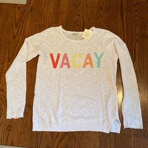 Project J / J Society “Vacay” Sweater. Lightweight.Perfect for cool beach nights